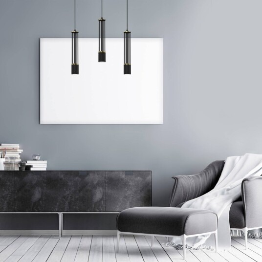 Eko-Light Hengelampe Estilo svart 3 lyskilder avlang Eko-Light Hengelampe Estilo svart 3 lyskilder avlang