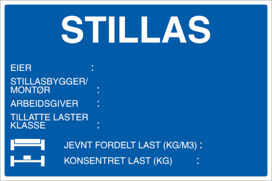 Jo Safety Informasjonsskilt til stillas Refleks alu-sandwichplate 400 x 600 mm