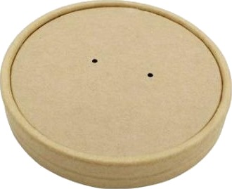 Paplåg Ø96 Mm Plast På Indersiden Brun Til Soup To Go Bæger 25/35/50 Cl,25 Stk/Ps   25 Stk.