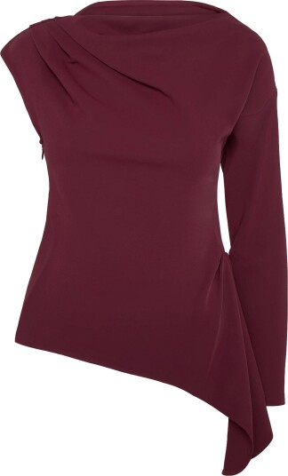 Topshop Tstena One Shoulder Ls Top Wvn - PORT - 36