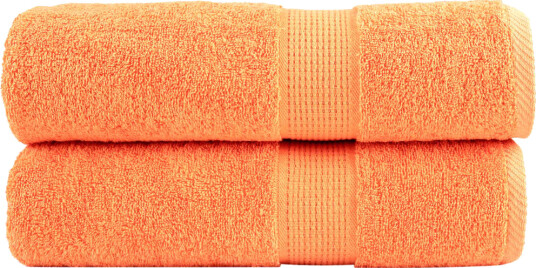 vidaXL Premium dusjhåndklær SOLUND 2 stk oransje 70x140cm 600g/m2