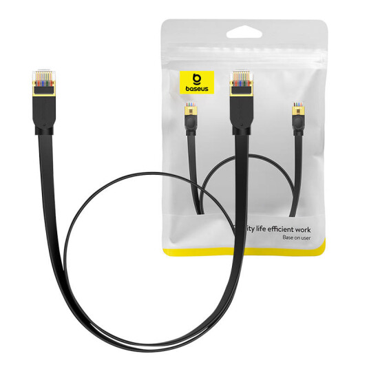 Cat 7 UTP Ethernet RJ45 Cable Flat 1 m black