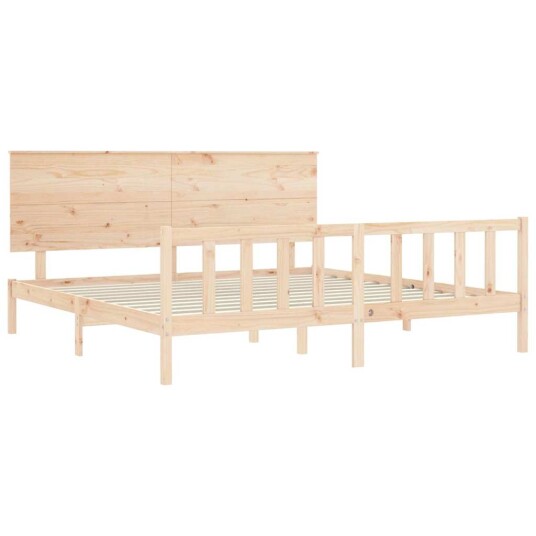 vidaXL Sengeramme med hodegavl 200x200 cm heltre 8720845985912