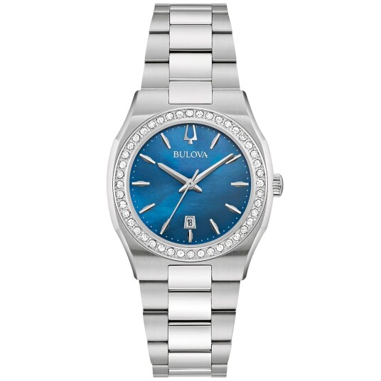 Bulova Dameklokke 96R246 Blå/Stål Ø31 mm