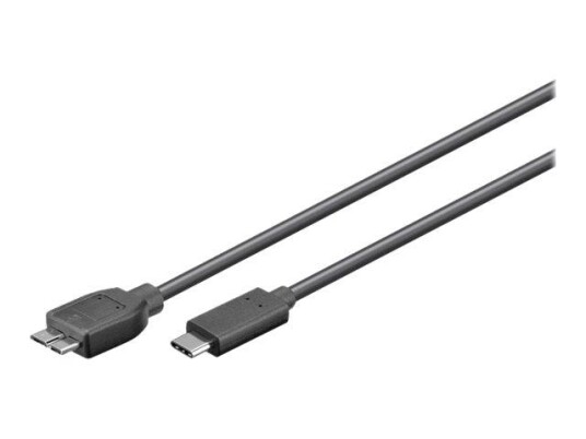 MicroConnect USB 3.2 Gen 2 Kabel Micro-USB B til USB-C 60 cm Svart