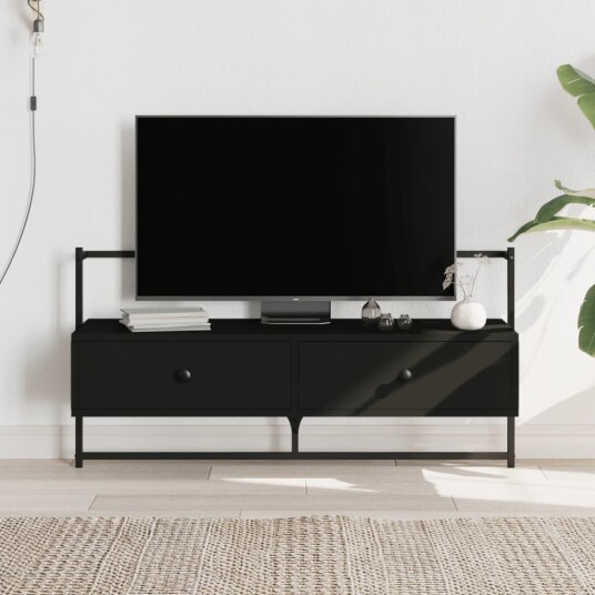 vidaXL TV-benk veggmontert svart 100,5x30x51 cm konstruert tre