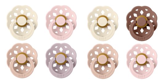 BIBS Pacifier Boheme 4 PACK Dusky Lilac & Blush Mix  Size 2 Bundle