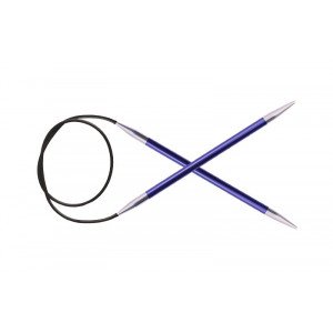 KnitPro Zing Rundpinde Messing 120cm 4,50mm / 47.2in US7 Iolite