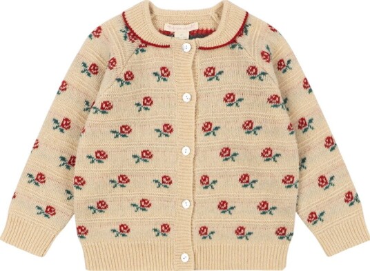 Konges Sløjd Cardigan Ull/Polamid Under Rose Konges Sløjd 5 år (110) Cardigan Beige Grønn Rød