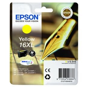 Epson T1634 Y blekkpatron - C13T16344012 Original - Gul 9 ml Epson T1634 Y blekkpatron - C13T16344012 Original - Gul 9 ml