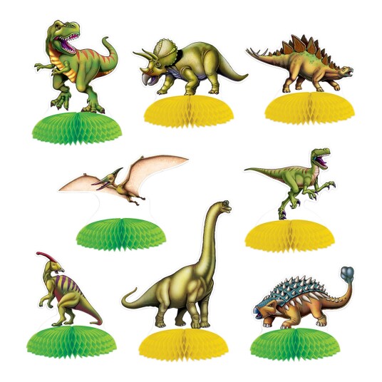 360 Degrees Ltd Dinosaurer Mini Borddekorasjoner - 8-pakning