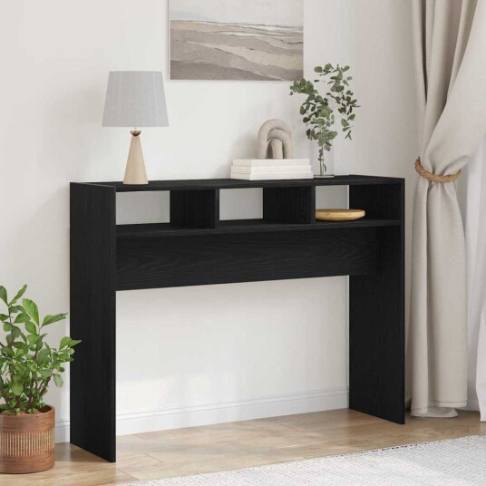  Konsollbord Svart Eik 105x30x80 cm Ingeniørtre