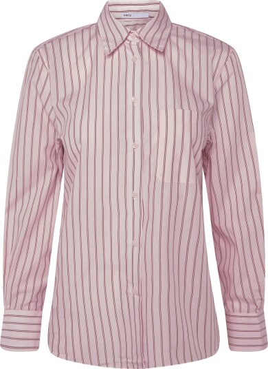 Mango Cotton And Lyocell Blend Straight Shirt - PINK - XS