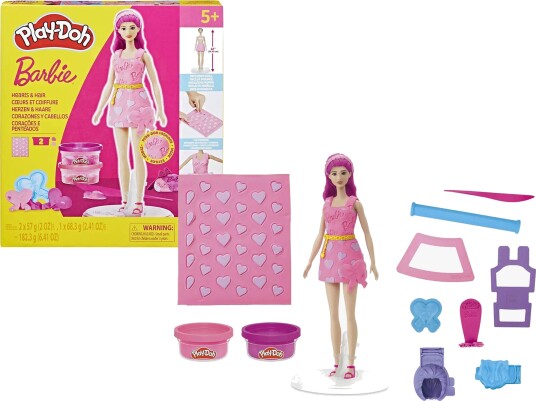 Play-Doh Barbie Modelleire med Dukke Hjerte & Hår