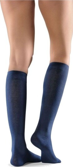Mabs Cotton Knee Navy L Støttestrømper Kompresjonsstrømper Helse & Livsstil