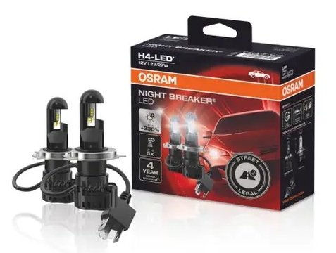 Osram Night Breaker H4 smart LED kit. Godkjent LED pære. Knallgod oppgradering. Kraftig lys.