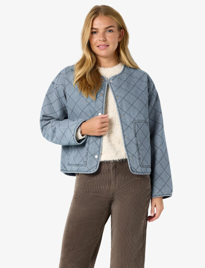 NOISY MAY Nmcleo Quilted Denim Jacket Blue L