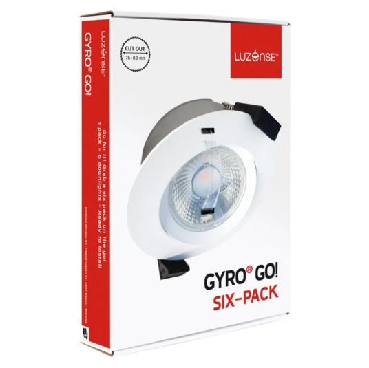 Gyro Go! 6x8W 720lm 3000K IP44 Hvit