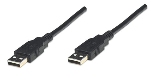 MANHATTAN MH Cable, Hi-Speed USB 2.0, A-Male/A-Male, 1.8m, Black, Poly MANHATTAN MH Cable, Hi-Speed USB 2.0, A-Male/A-Male, 1.8m, Black, Poly