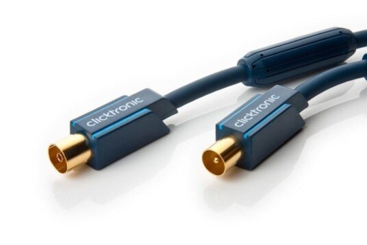 Clicktronic 5m Antennekabel Koaksial M-F Blå