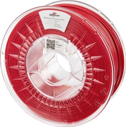 Spectrum PET-G Premium Filament 1.75 mm 1000 g Bloody Red 80059 Spectrum PET-G Premium Filament 1.75 mm 1000 g Bloody Red 80059