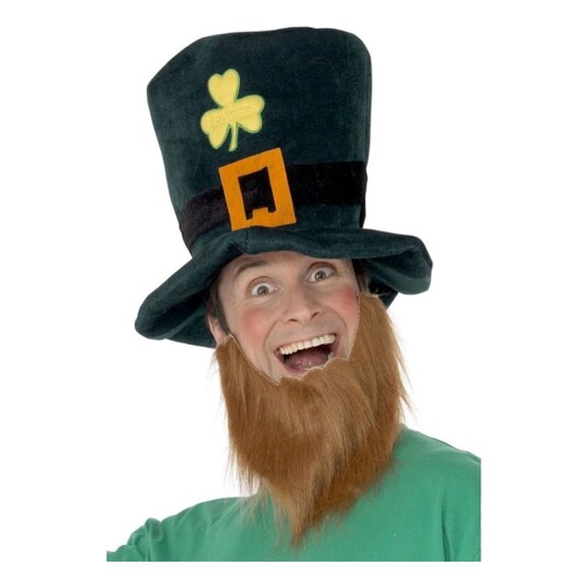 Smiffys Leprechaun Hatt og Skjegg - One size