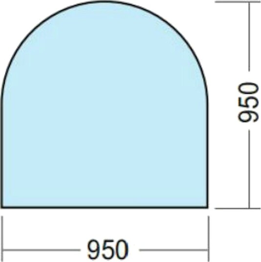 Kaminexperten Gulvglass Halvrund 950x950mm