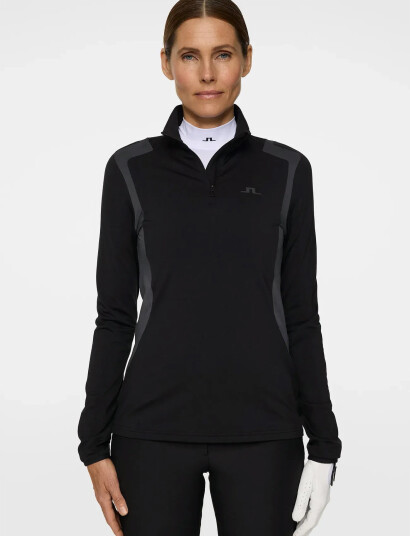 J. Lindeberg Mae Quarter Zip Mid Layer - Black - XS J. Lindeberg Mae Quarter Zip Mid Layer - Black - XS