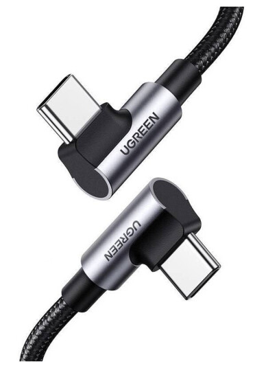 Ugreen 90° USB-C ladekabel 100W PD 1m svart