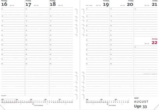 Mayland System A5 ugekalender hjformat REFILL 2027