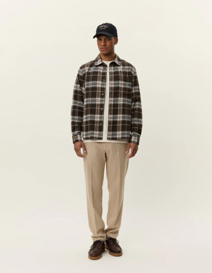 Les Deux - Overtreksskjorte Lennon Check Overshirt - Brun