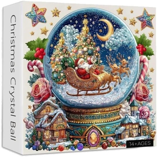 Adventskalender 2026 Julekulepuslespill med 1024 brikker 24 dagers nedtelling adventskalender for gutter og jenter.