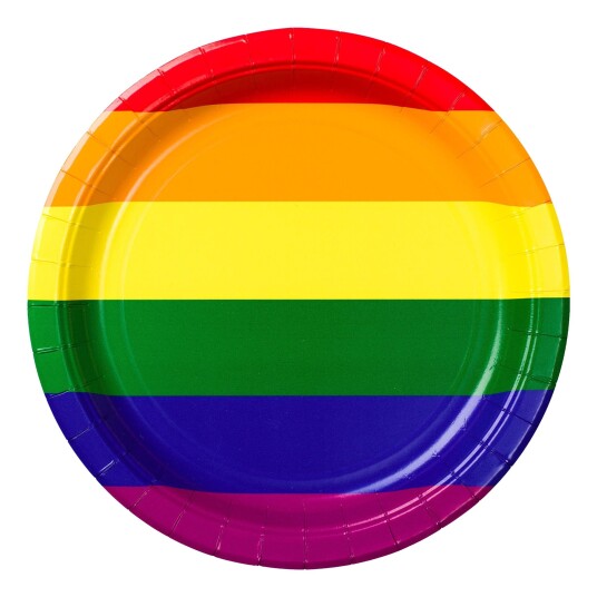 Design House Papptallerkener Rainbow - 8-pakning