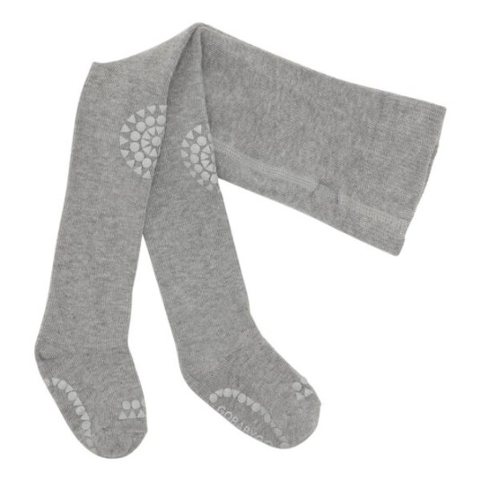 Gobabygo Grey Melange Crawling Strømpebukser Organic Bomull 6-12 mdr