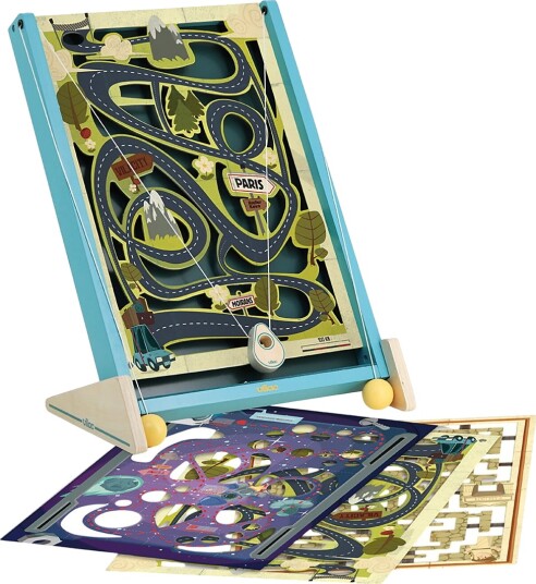 Vilac Labyrinth Game With 3 Boards Routatrou Blue ONE SIZE Vilac Labyrinth Game With 3 Boards Routatrou Blue ONE SIZE