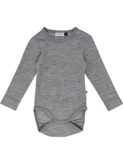 Hummel Grey Melange Mini Ull Rib Body L/S 98 Hummel Grey Melange Mini Ull Rib Body L/S 98