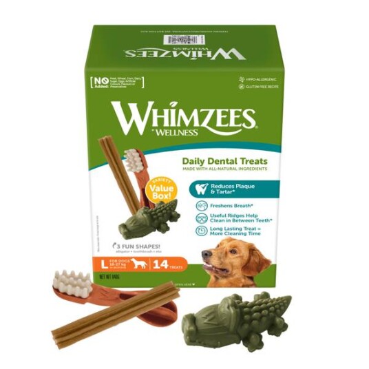 Whimzees Variety Value Box Large 14 stk Dental Tyggebein 840 g