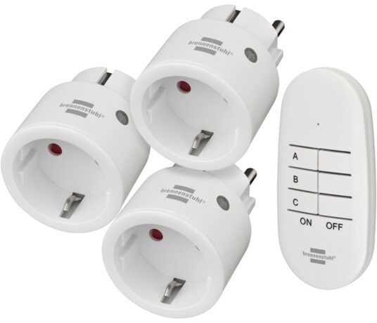 Brennenstuhl Stikkontakt Cl Mini Fjernstyrt (3-Pk) Hvit, Med Fjernkontroll