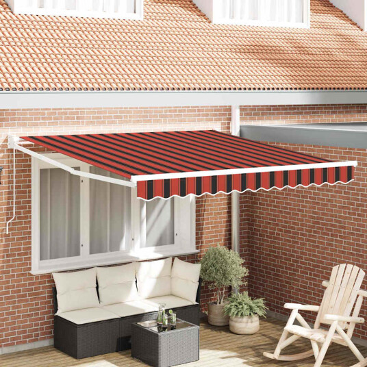  Manuell Uttrekkbar Markise Orange og Brun 350x250 cm