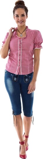 Haus Huberts V.O.F Oktoberfest Bluse rød og hvit