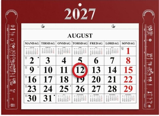 Magnetkalender GRIEG 2027 Primstav rød
