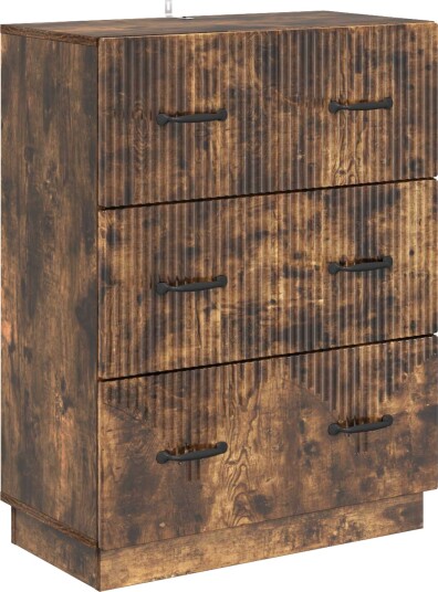 vidaXL Skuffeskap Røkt Eik 66 x 34,5 x 87 cm Konstruert tre vidaXL Skuffeskap Røkt Eik 66 x 34,5 x 87 cm Konstruert tre