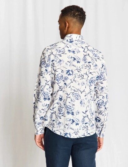 Bruun & Stengade Bs Mengel Casual Modern Fit Shirt   Blue   S