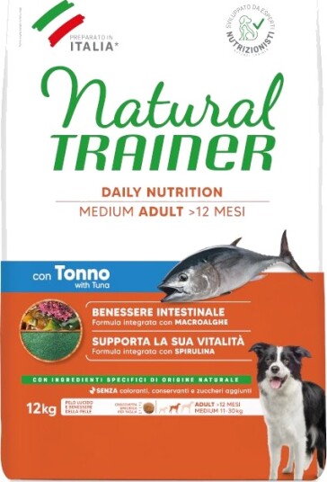 Natural Trainer Tørrfôr Adult Trainer Natural Medium Tuna & Rice & Spirulina For Voksne 2 X 12 kg Natural Trainer Tørrfôr Adult Trainer Natural Medium Tuna & Rice & Spirulina For Voksne 2 X 12 kg