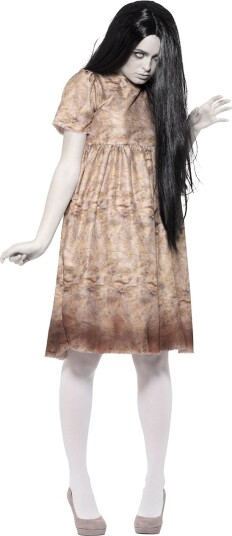 Smiffys The Ring The Grudge Inspirert Kostyme med Parykk Strl M