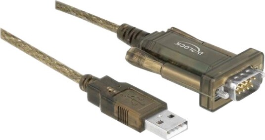 Delock USB 2.0 Type-A til Serial DB9 RS-232 Adapter - Gjennomsiktig