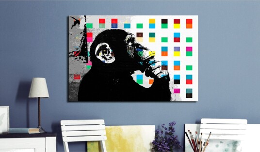 Tavle Banksy The Thinker Monkey 120X80 Artgeist sp. z o. o.