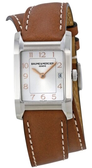 Baume & Mercier Dameklokke MOA10110 HAMPTON Sølvfarget/Lær