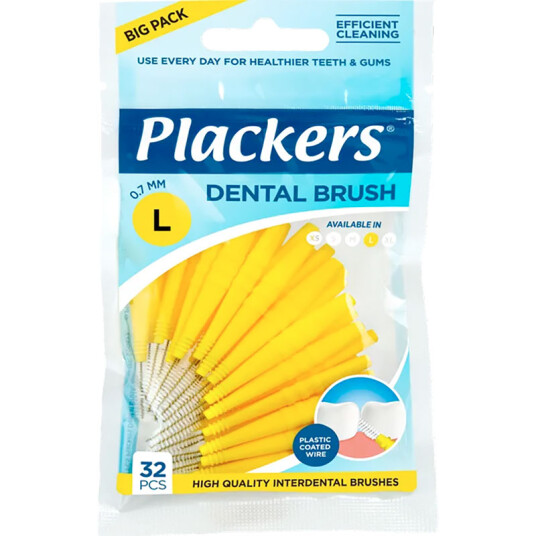 32 pcs. Mellomromsbørster Plackers Dental 0,7 mm ISO 4 Brush 32 pcs. Mellomromsbørster Plackers Dental 0,7 mm ISO 4 Brush