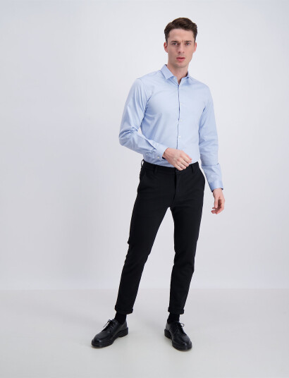 Lindbergh Small Collar, Tailor Fit Cotton Shi - Blue - M